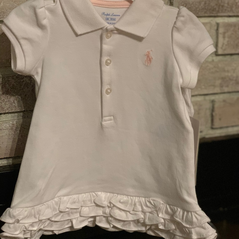 Girl’s white Ralph Lauren dress w/underpants, NWT